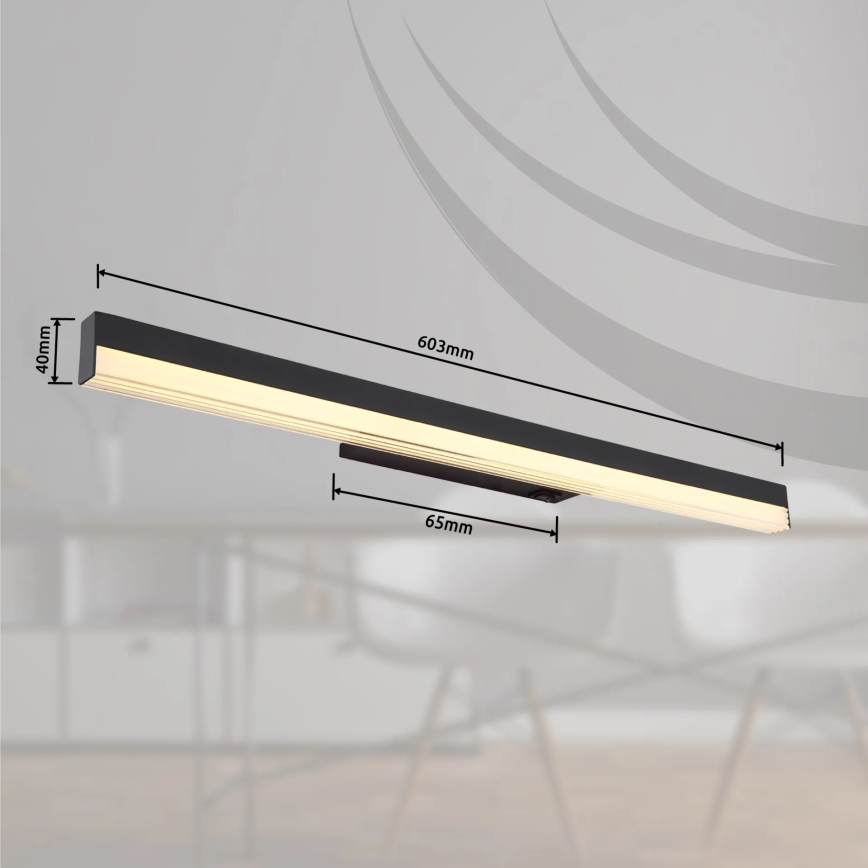 Globo - LED Nástenné svietidlo LED/12W/230V 3000/6000K 60 cm čierna