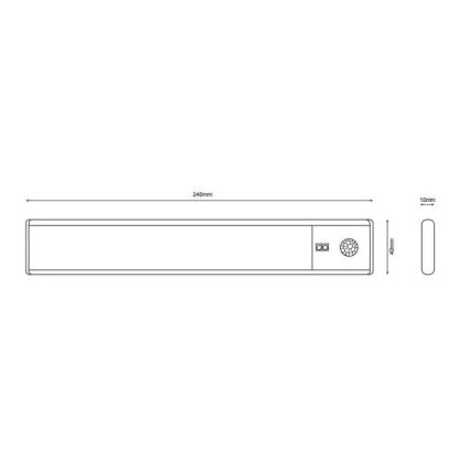 Globo - LED Stmievateľné nabíjacie podlinkové svietidlo LED/1,4W/5V 4000K 1100 mAh 24 cm
