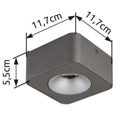 Globo - LED Stropné svietidlo LED/6,5W/230V 11,7x11,7 cm