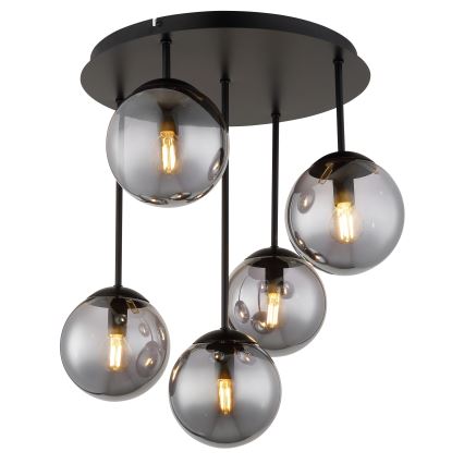 Globo - Prisadený luster 5xE14/25W/230V čierny