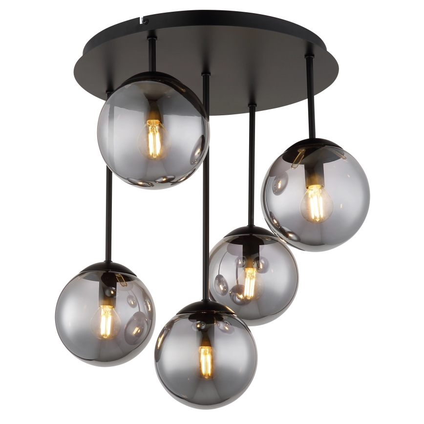 Globo - Prisadený luster 5xE14/25W/230V čierny