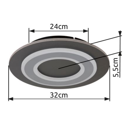 Globo - LED Stropné svietidlo LED/24W/230V 3000K pr. 32 cm antracit