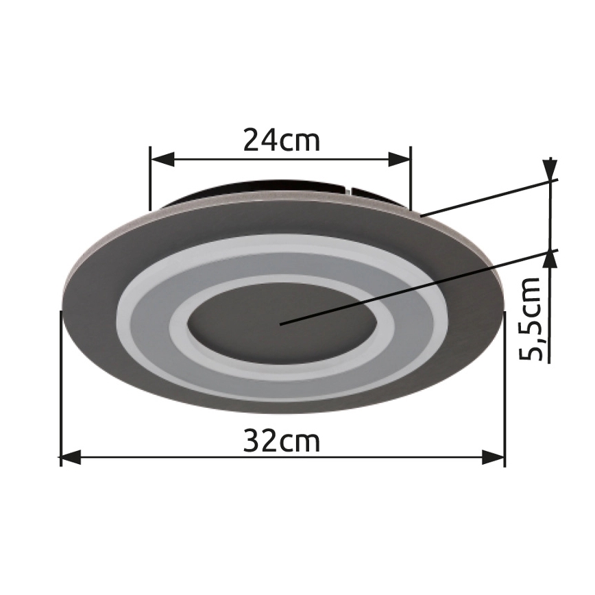 Globo - LED Stropné svietidlo LED/24W/230V 3000K pr. 32 cm antracit