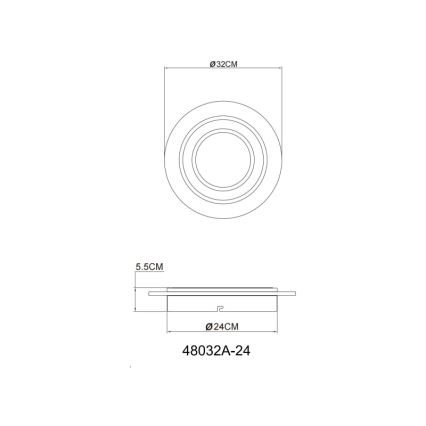 Globo - LED Stropné svietidlo LED/24W/230V 3000K pr. 32 cm