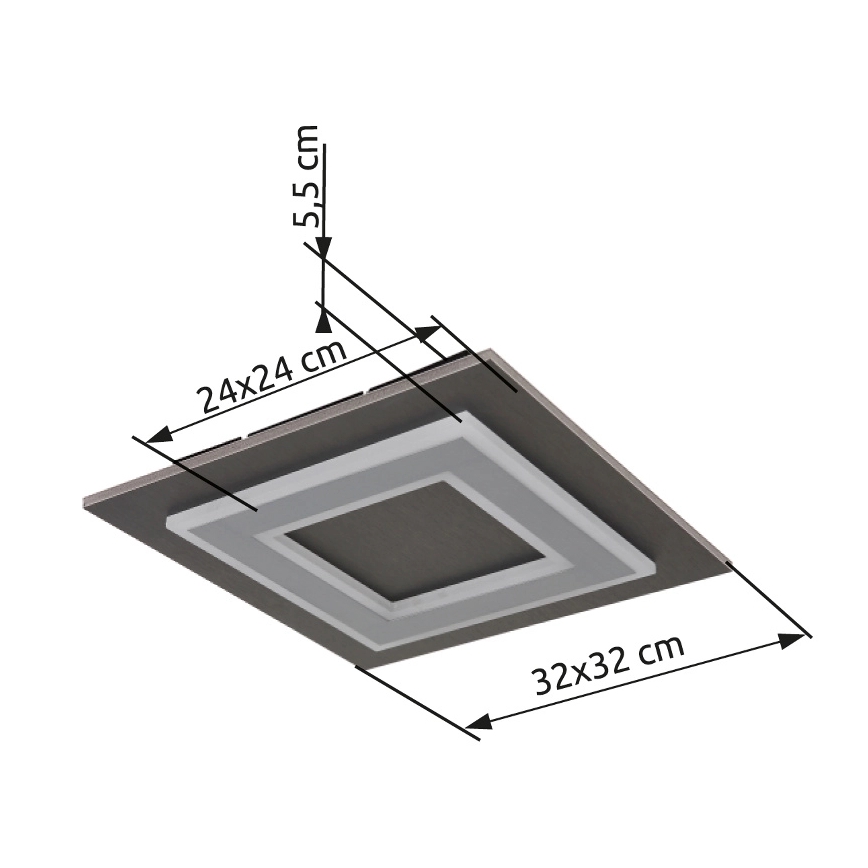 Globo - LED Stropné svietidlo LED/24W/230V 3000K 32x32 cm antracit