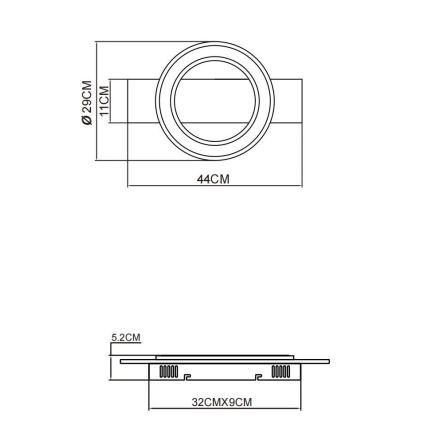 Globo - LED Stropné svietidlo LED/18W/230V hnedá