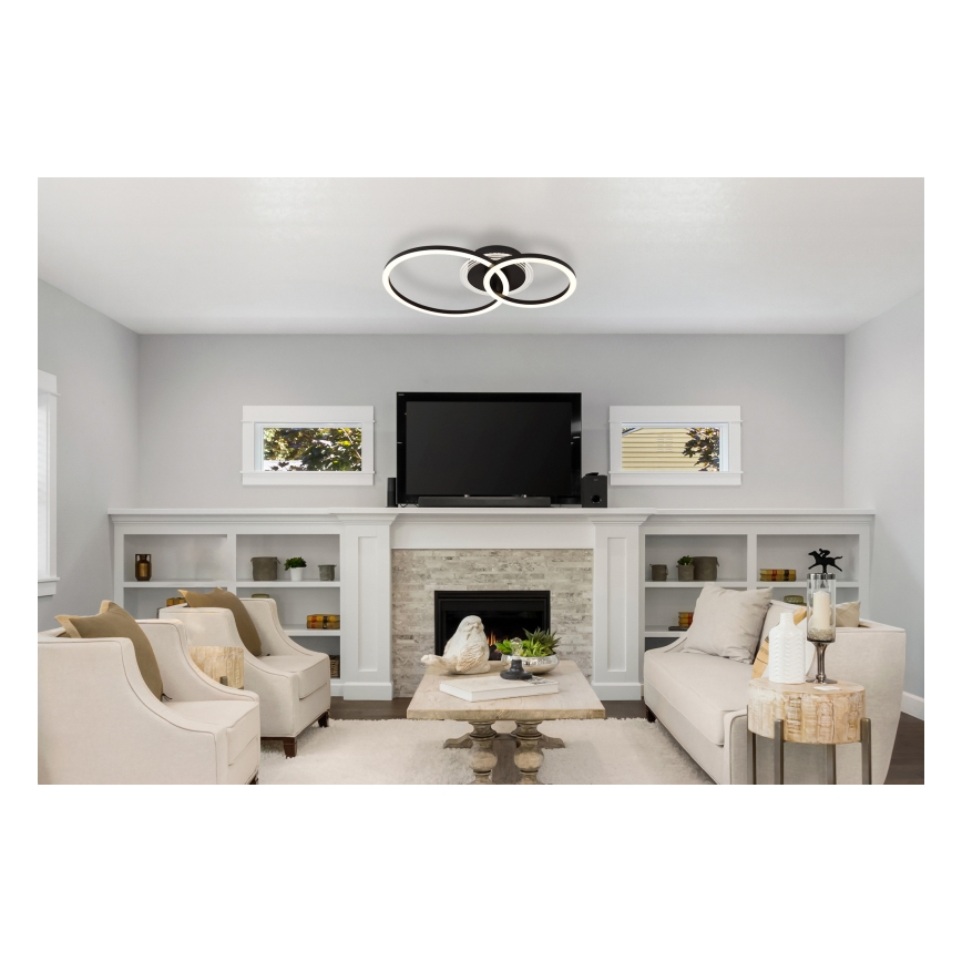 Globo - LED Stropné svietidlo LED/30W/230V 2700/4500/6500K pr. 33x50 cm čierna
