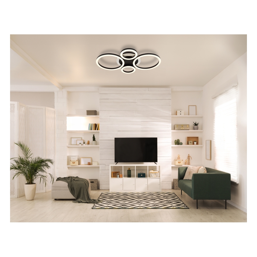 Globo - LED Stropné svietidlo LED/40W/230V 2700/4500/6500K pr. 35,5x53 cm čierna