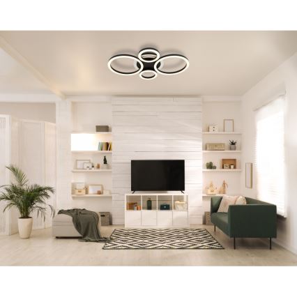 Globo - LED stropné svietidlo LED/40W/230V 2700/4500/6500K pr. 35,5x53 cm čierne