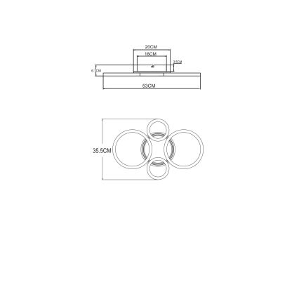 Globo - LED Stropné svietidlo LED/40W/230V 2700/4500/6500K pr. 35,5x53 cm mosadz