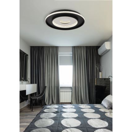 Globo - LED Stmievateľné stropné svietidlo LED/30W/230V 2700-6500K pr. 52,5 cm čierna + diaľkové ovládanie