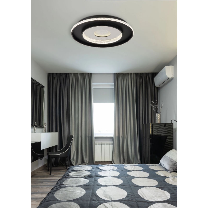 Globo - LED Stmievateľné stropné svietidlo LED/30W/230V 2700-6500K pr. 52,5 cm čierna + diaľkové ovládanie