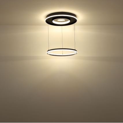 Globo - LED Stmievateľný luster na lanku LED/54W/230V 2700-6500K pr. 60 cm čierna + diaľkové ovládanie