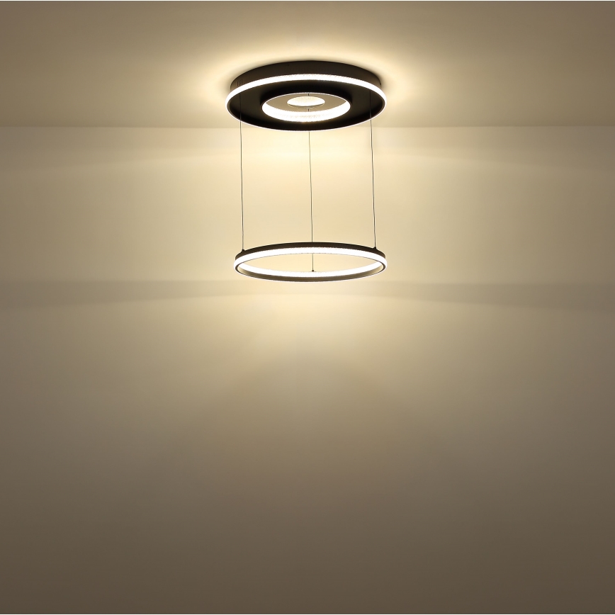 Globo - LED Stmievateľný luster na lanku LED/54W/230V 2700-6500K pr. 60 cm čierna + diaľkové ovládanie