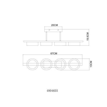 Globo - LED prisadený luster, 24 W, 230 V, 3000 K