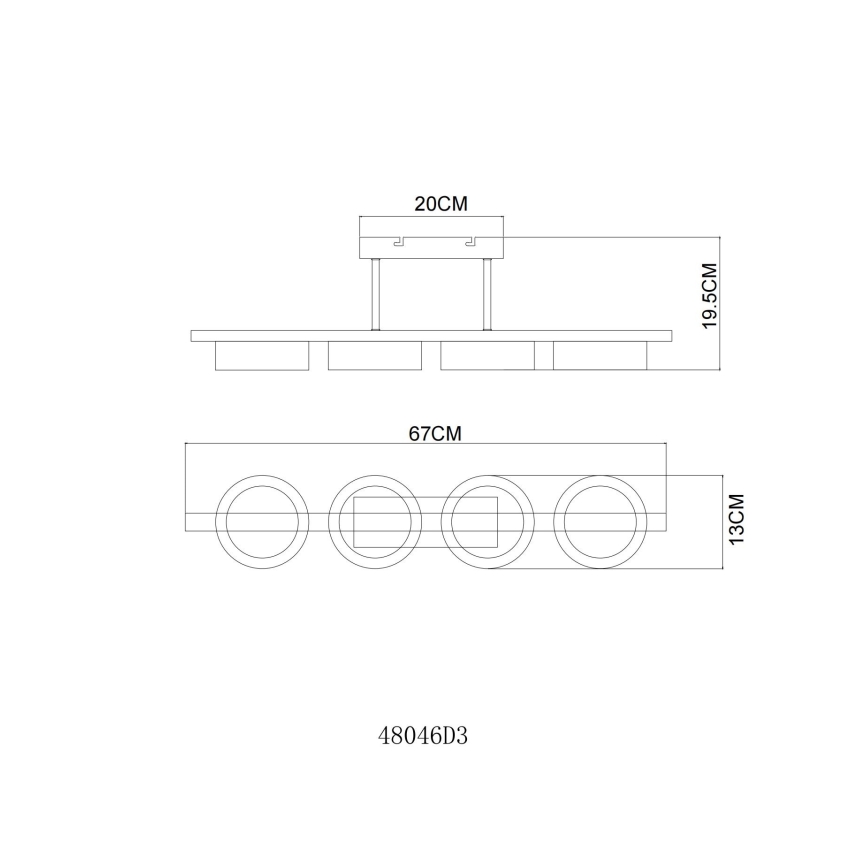 Globo - LED prisadený luster, 24 W, 230 V, 3000 K