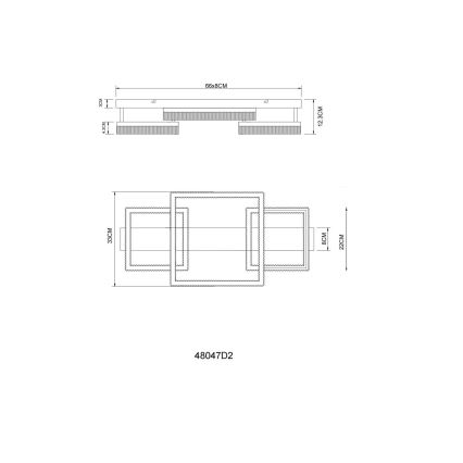 Globo - LED stropné svietidlo LED/40W/230V 3000K 33x66 cm