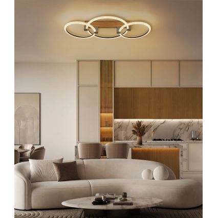 Globo - LED stropné svietidlo LED/40W/230V 3000K 76,1x38 cm hnedá
