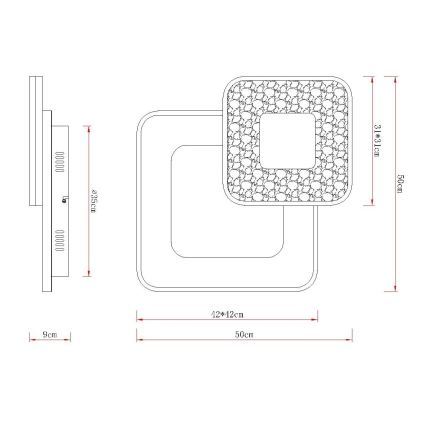 Globo - Stmievateľné LED stropné svietidlo LED/48W/230V 2700-6000K 50x50 cm + diaľkové ovládanie