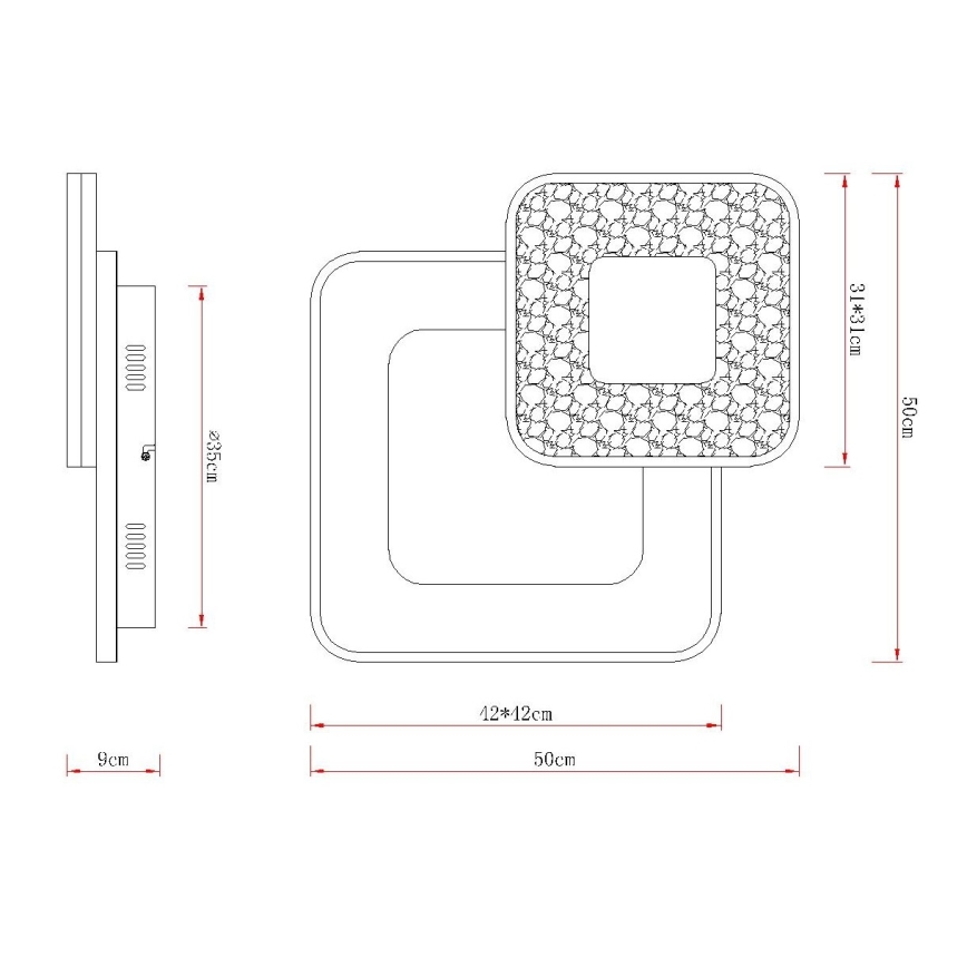 Globo - Stmievateľné LED stropné svietidlo LED/48W/230V 2700-6000K 50x50 cm + diaľkové ovládanie