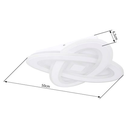 Globo - LED Stmievateľné stropné svietidlo LED/36W/230V 3000-6000K pr. 50 cm biela + diaľkové ovládanie