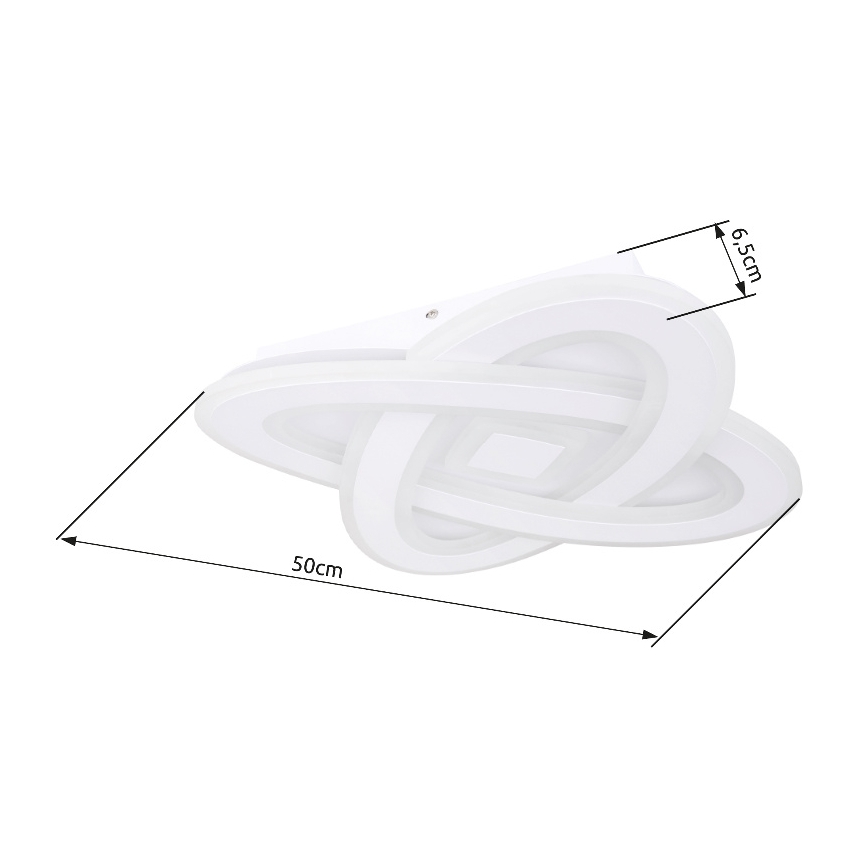 Globo - LED Stmievateľné stropné svietidlo LED/36W/230V 3000-6000K pr. 50 cm biela + diaľkové ovládanie