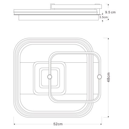 Globo 48459-48 - LED stmievateľné stropné svietidlo ANI LED/48W/230V 2700-6000K 48x52 cm + diaľkové ovládanie