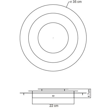 Globo - LED stropné svietidlo LED/24W/230V 3000K pr. 35 cm zlaté