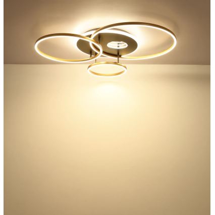 Globo - LED stmievateľné stropné svietidlo LED/54W/230V 2700-6500K 90x70 cm antracit/zlatá + diaľkové ovládanie