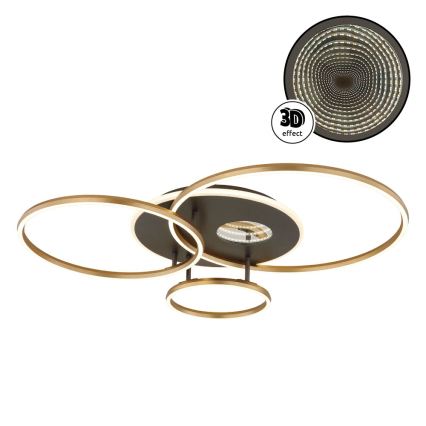Globo - LED stmievateľné stropné svietidlo LED/54W/230V 2700-6500K 90x70 cm antracit/zlatá + diaľkové ovládanie