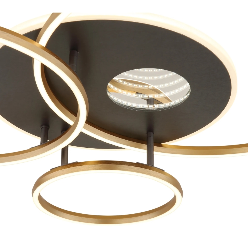 Globo - LED stmievateľné stropné svietidlo LED/54W/230V 2700-6500K 90x70 cm antracit/zlatá + diaľkové ovládanie
