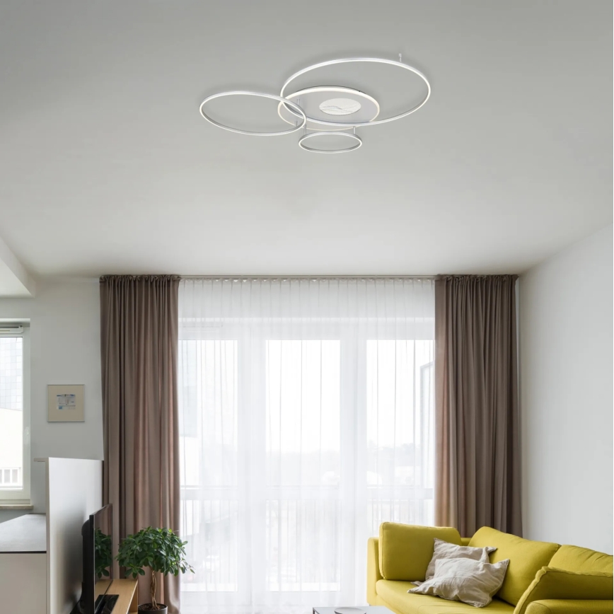 Globo - LED stmievateľné stropné svietidlo LED/54W/230V 2700-6500K 90x70 cm strieborné + diaľkové ovládanie