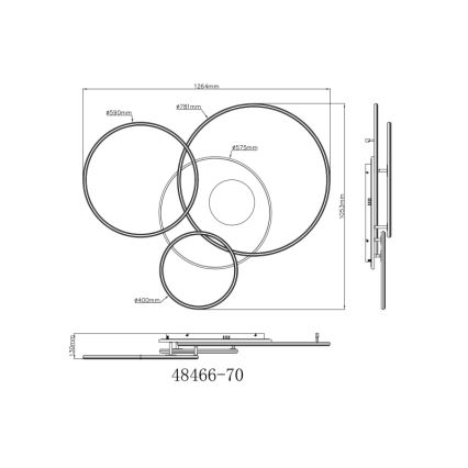 Globo - LED Stmievateľné stropné svietidlo LED/70W/230V 2700-6500K zlatá + diaľkové ovládanie