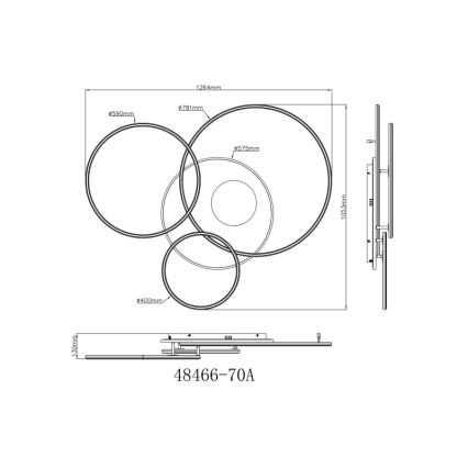 Globo - LED stmievateľné stropné svietidlo LED/70W/230V 2700-6500K matný chróm + diaľkové ovládanie