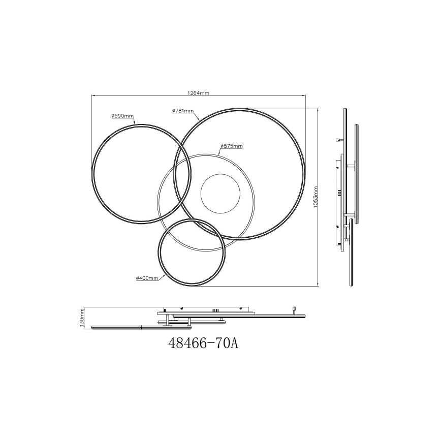 Globo - LED stmievateľné stropné svietidlo LED/70W/230V 2700-6500K matný chróm + diaľkové ovládanie