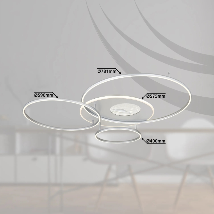 Globo - LED Stmieateľné stropné svietidlo LED/70W/230V 2700-6500K Wi-Fi Tuya matný chróm + diaľkové ovládanie