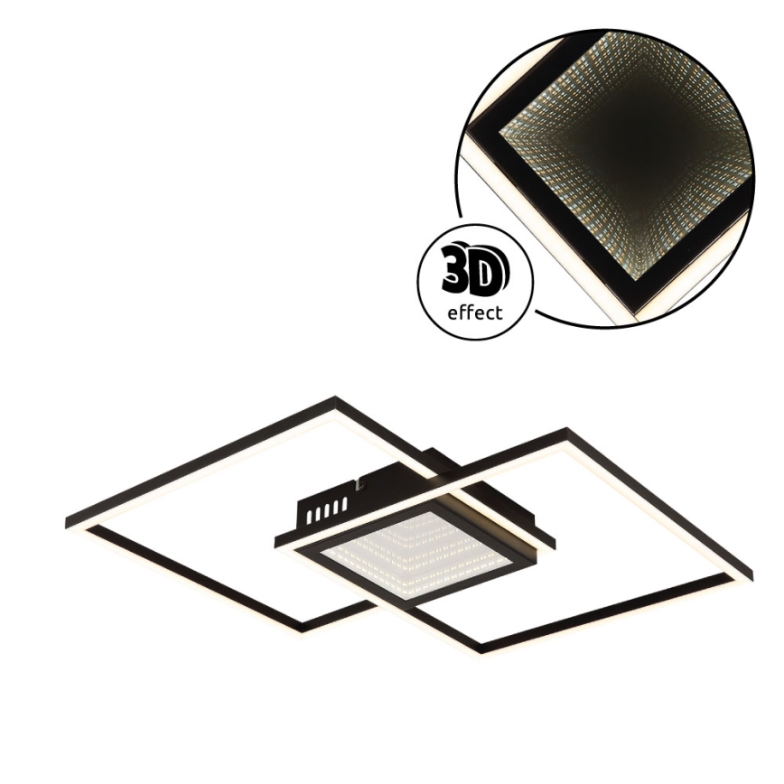 Globo - LED stmievateľné stropné svietidlo LED/32W/230V 2700-6500K 42,6x42,6 cm čierna + diaľkové ovládanie