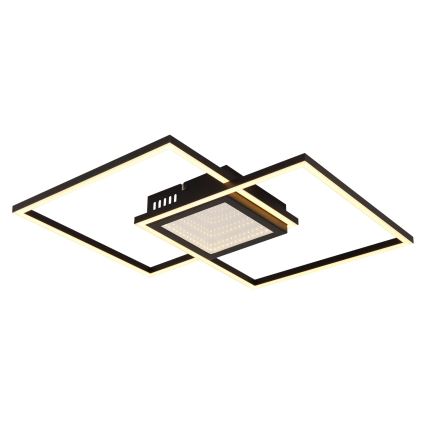 Globo - LED stmievateľné stropné svietidlo LED/32W/230V 2700-6500K 42,6x42,6 cm čierna + diaľkové ovládanie