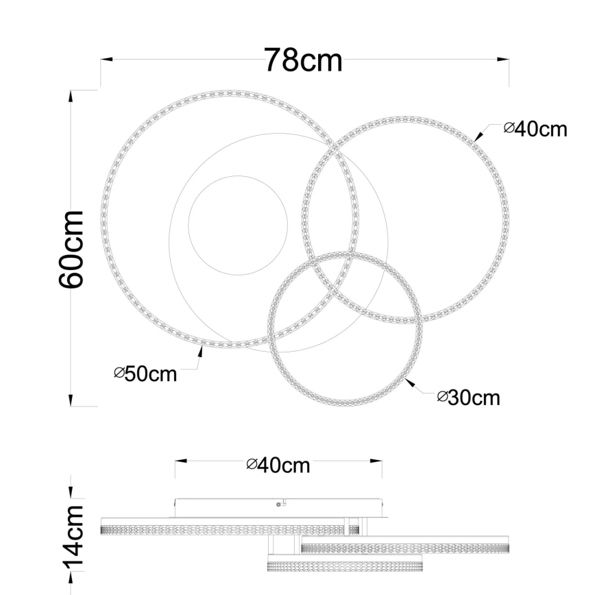 Globo - LED stropné svietidlo LED/40W/230V 3000K 78x60 cm béžová