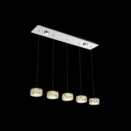 Globo - LED Luster na lanku LED/52W/230V 4000K lesklý chróm/číra