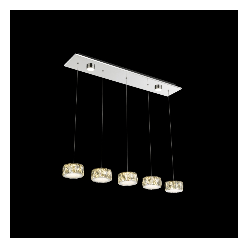Globo - LED Luster na lanku LED/52W/230V 4000K lesklý chróm/číra