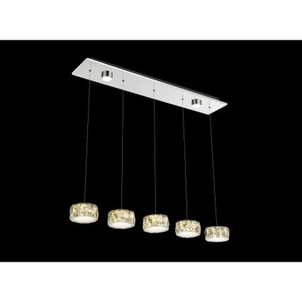 Globo - LED Luster na lanku LED/52W/230V 4000K lesklý chróm/číra