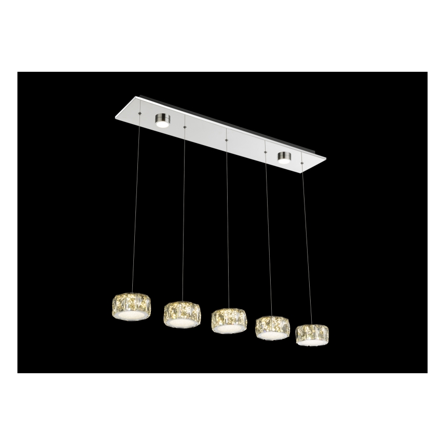 Globo - LED Luster na lanku LED/52W/230V 4000K lesklý chróm/číra