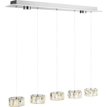 Globo - LED Luster na lanku LED/52W/230V 4000K lesklý chróm/číra