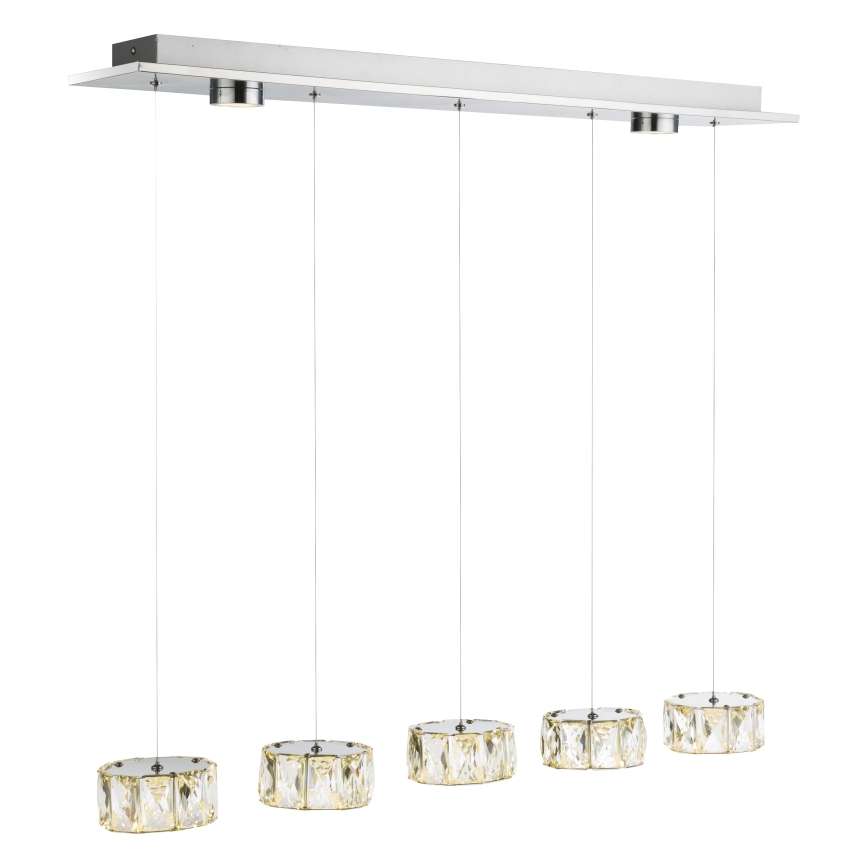 Globo - LED Luster na lanku LED/52W/230V 4000K lesklý chróm/číra