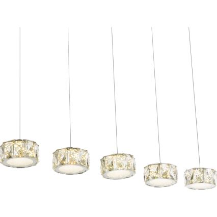 Globo - LED Luster na lanku LED/52W/230V 4000K lesklý chróm/číra