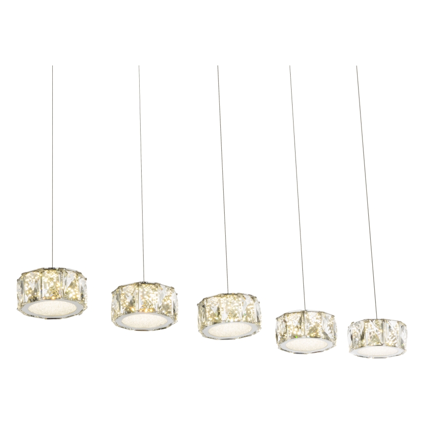 Globo - LED Luster na lanku LED/52W/230V 4000K lesklý chróm/číra