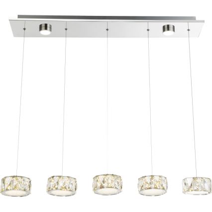 Globo - LED Luster na lanku LED/52W/230V 4000K lesklý chróm/číra