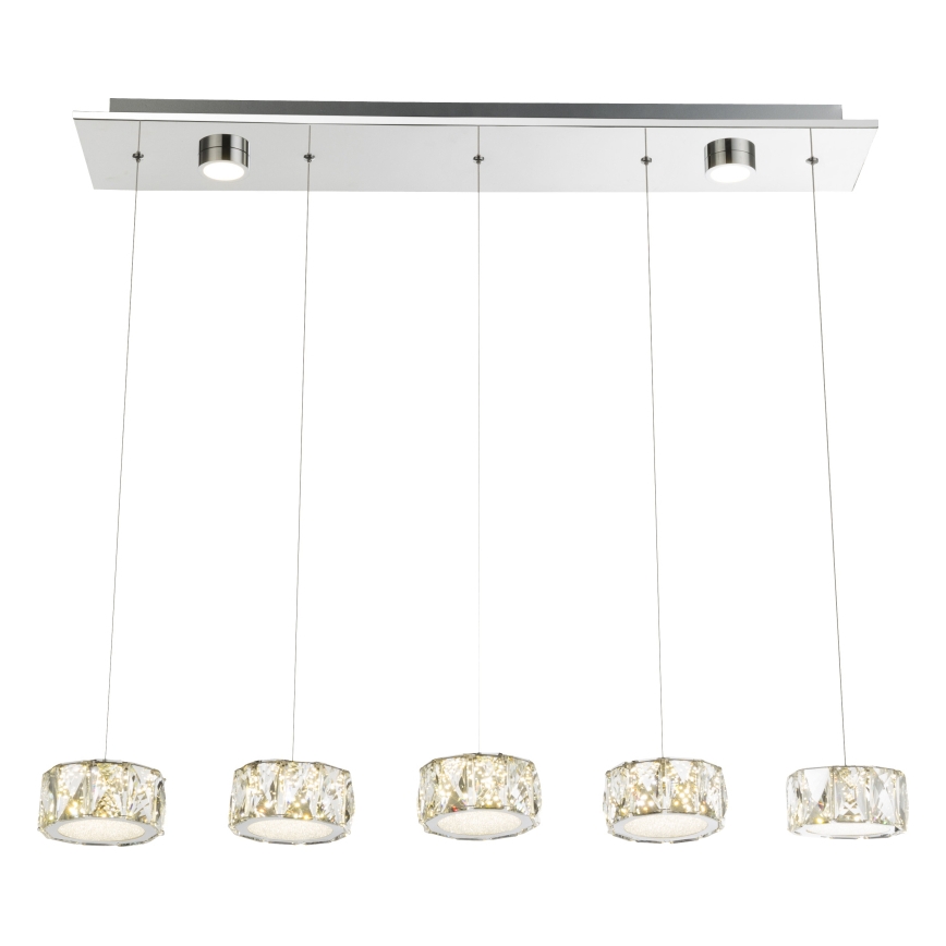 Globo - LED Luster na lanku LED/52W/230V 4000K lesklý chróm/číra