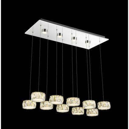 Globo - LED Luster na lanku LED/92W/230V 4000K lesklý chróm/číra